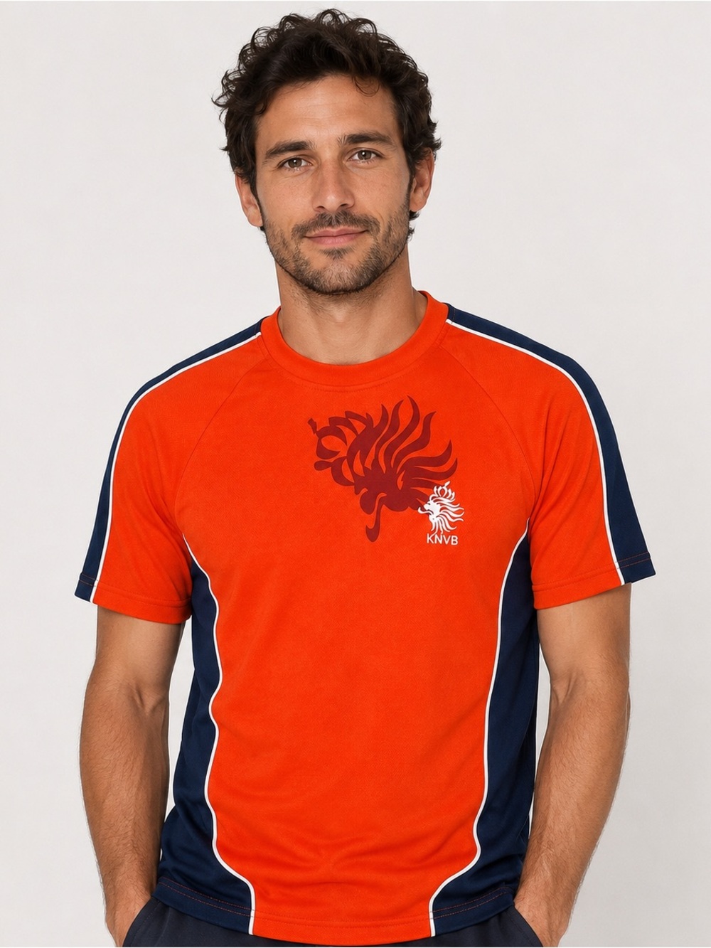 Holland KNVB Soccer Jersey Orange Blue Football Shirt Size Large Netherlands 🇳🇱